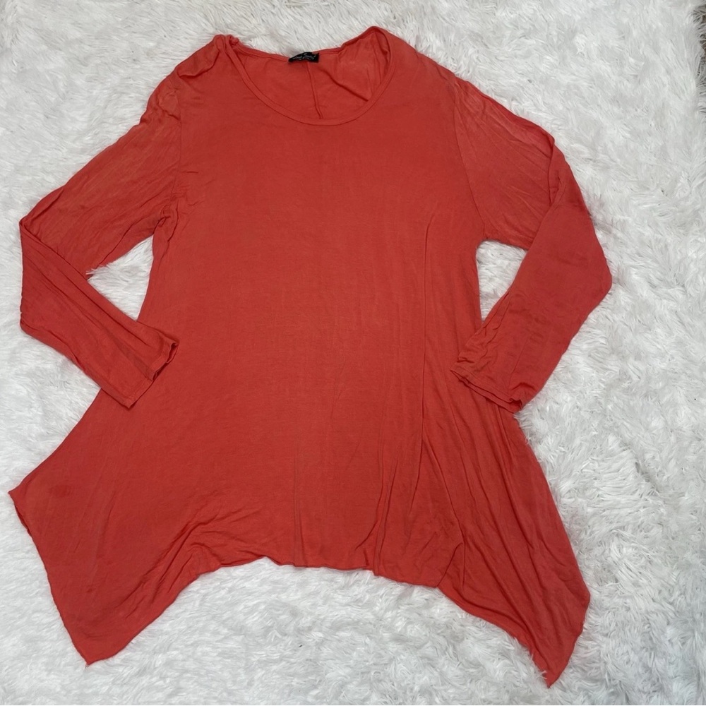 Sarah Santos Women’s Size XXL 2X Made In Italy Asymmetrical Flowy Dress Peach